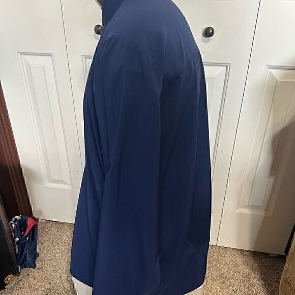 Adidas Aeroready Mens Large Blue Half Zip Windbreaker - Picture 4 of 5